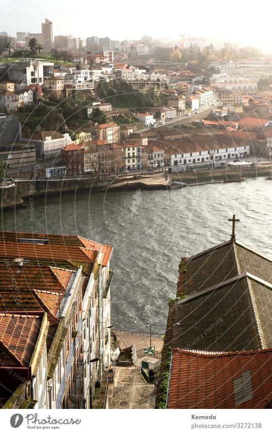 Beautiful landscape of Porto (Portugal), views of Douro river. Life Harmonious Relaxation Calm Vacation & Travel Tourism Trip Freedom Sightseeing City trip