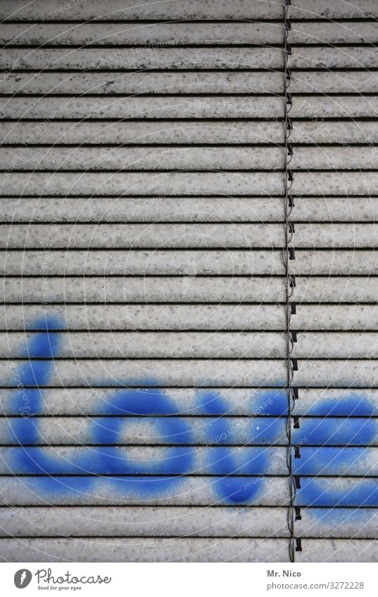 Written l love Sign Characters Graffiti Blue Love Venetian blinds Subculture Roller blind Emotions Sympathy English Declaration of love Display of affection