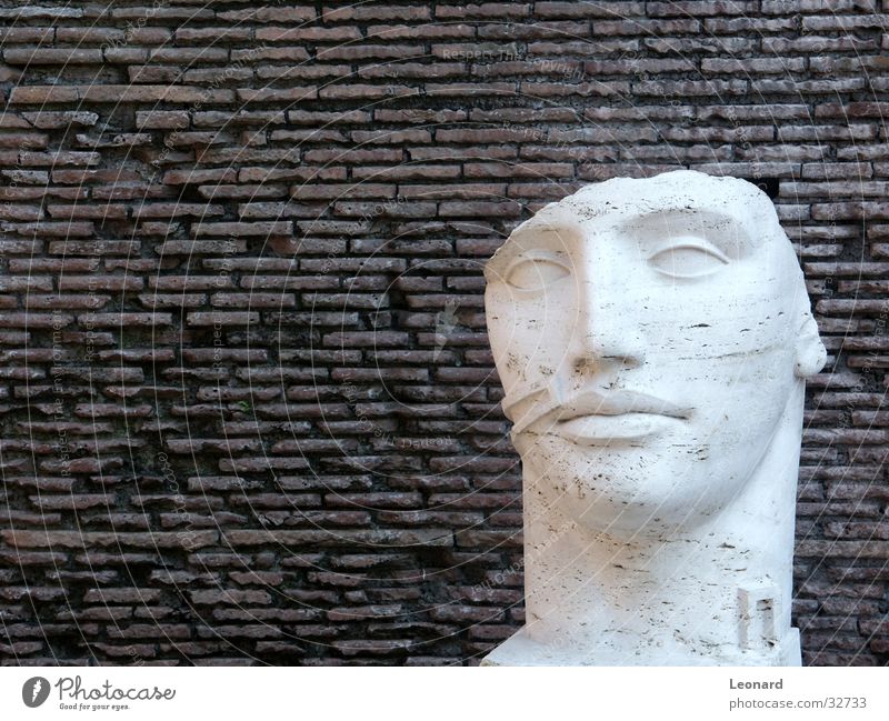 Sculpture 3 Historic Building Art Man Face Rome Exhibition Statue Human being Craft (trade) Death's head Stone marble brick Wall (barrier) Architecture