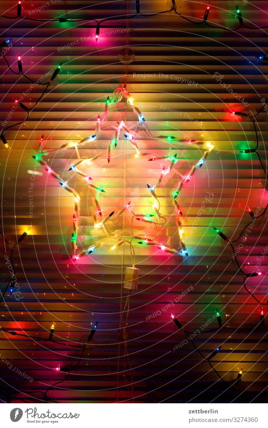 poinsettia Christmas & Advent Lighting Decoration Window Closed Illumination Venetian blinds Party Fairy lights Party night Roller blind Anti-Christmas