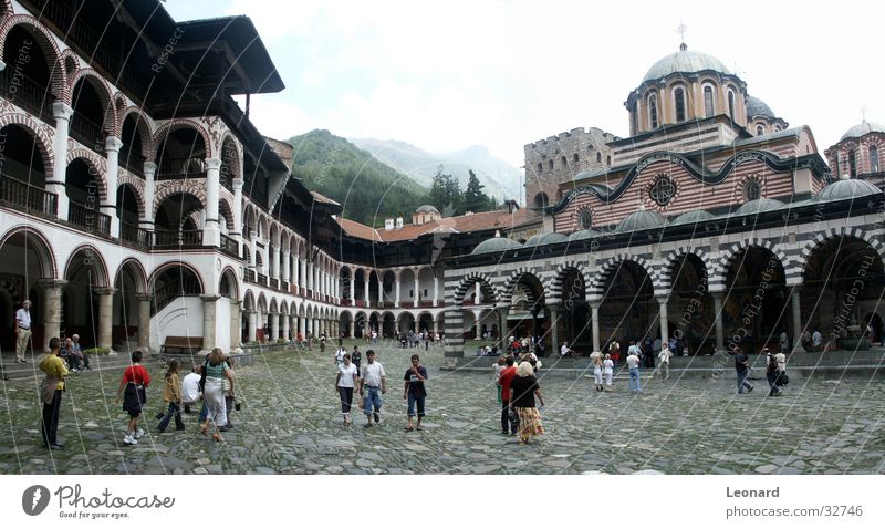 Rila Monastery 2 Religion and faith Manmade structures Culture Art Europe Tourist Human being Panorama (View) Orthodoxy House of worship bulgaria church
