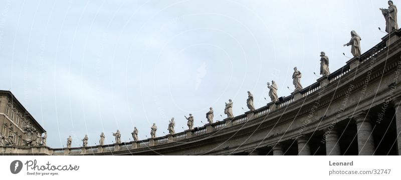 Statues Panorama Sculpture Religion and faith Handrail Italy Europe Rome Panorama (View) House of worship Holy Column Colonnades church saint Large