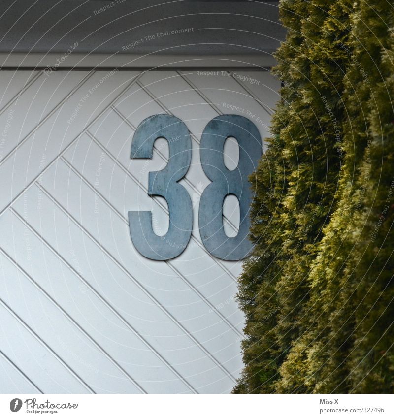 38 30 - 45 years Adults Wall (barrier) Wall (building) Digits and numbers House number Colour photo Exterior shot Deserted Copy Space left Copy Space bottom