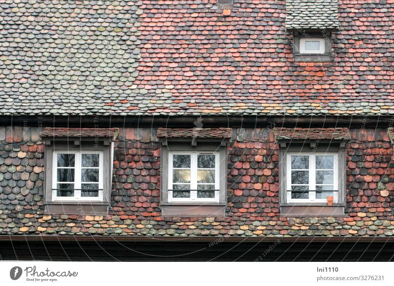 shingle roof Strasbourg Manmade structures Building Facade Window Roof Eaves Tourist Attraction Brown Multicoloured Green Black Turquoise White Roofing tile