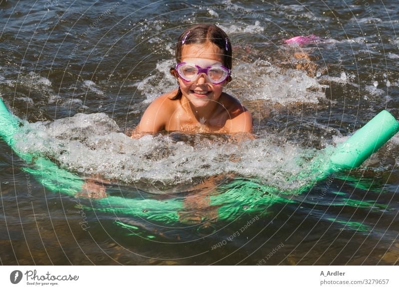 young girl swims | farsighted Leisure and hobbies Vacation & Travel Summer vacation Ocean Waves Sports Swimming & Bathing Feminine Child Girl 1 Human being