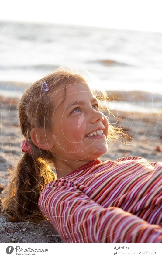 young girl at the beach | farsighted Well-being Contentment Leisure and hobbies Vacation & Travel Summer Summer vacation Beach Ocean Human being Feminine Girl