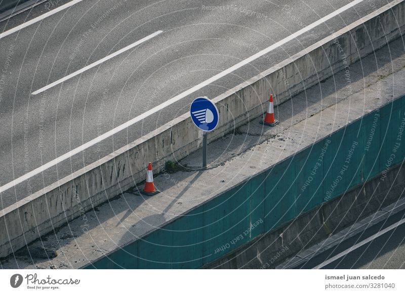 traffic signal on the highway in Bilbao city Spain motorway road asphalt street streeth Traffic infrastructure Road traffic Freeway Lanes & trails Transport