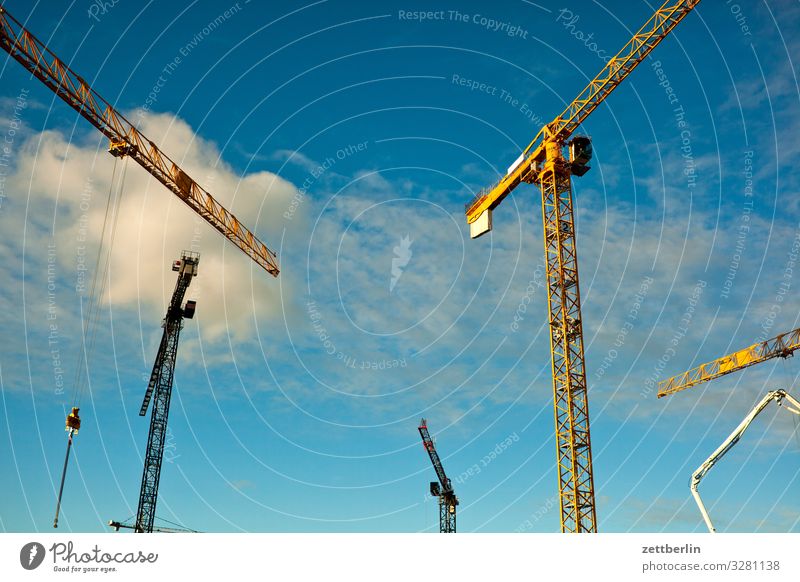 construction site Construction site large construction site Crane slewing crane revolving tower crane Flat (apartment) House hunting House location