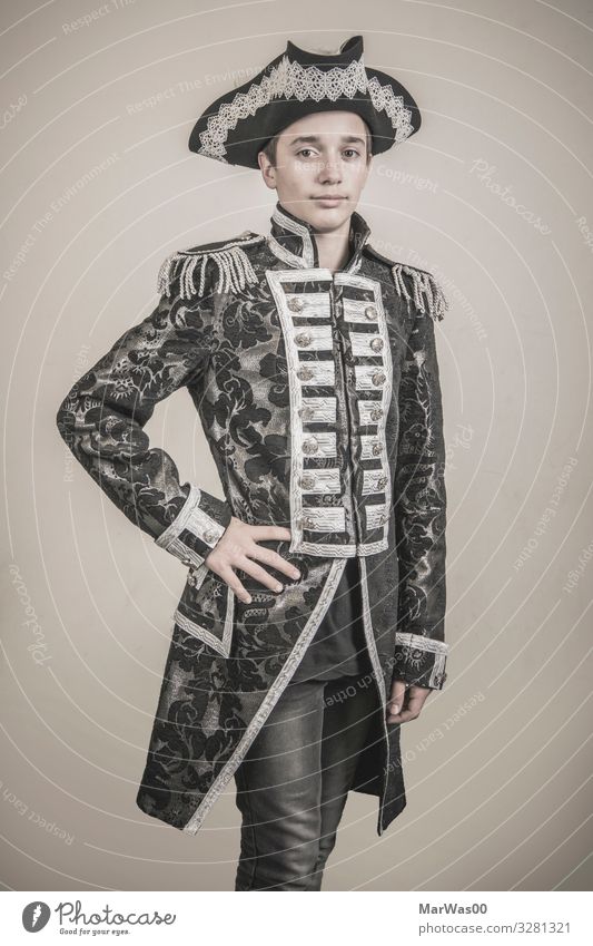 Teenager portrait in Admirals costume Elegant Style Game of cards Poker Game of chance Masculine Boy (child) Young man Youth (Young adults) 1 Human being