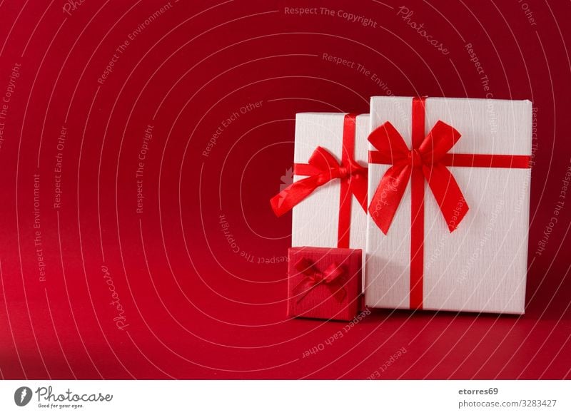 Christmas gift wrapping background, copy space. present box