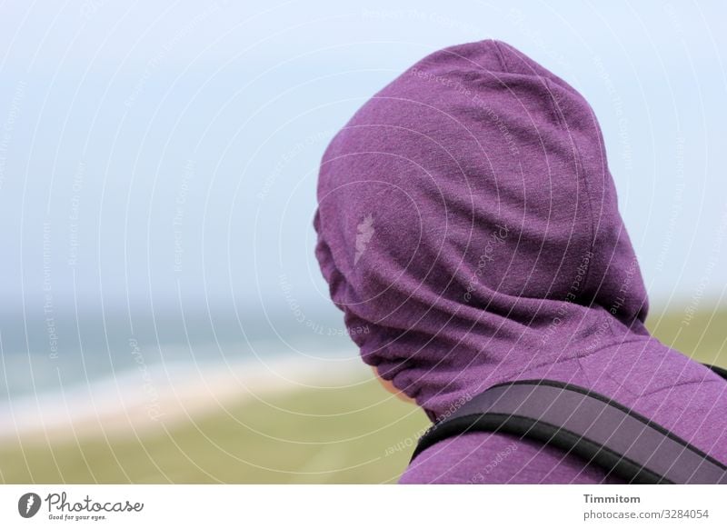 Look how she looks (4) Human being Head Woman Hooded (clothing) duene Beach Water North Sea Sky Denmark Vacation & Travel coast dunes