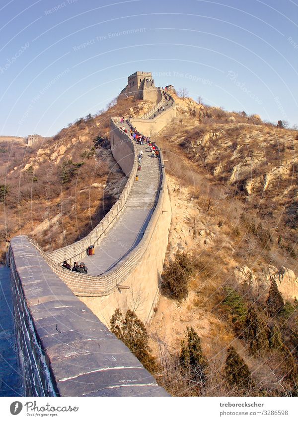 The Chinese Wall, view of a section of the wall Vacation & Travel Tourism Mountain Culture Nature Landscape Earth Hill Architecture Lanes & trails Stone Old