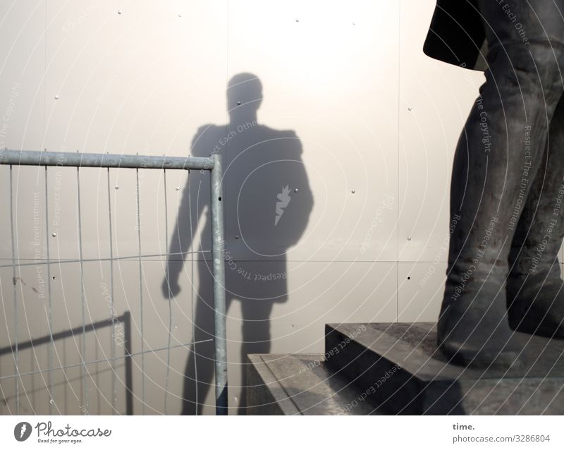 Shadows of the past (full version) Workplace Construction site Masculine Man Adults 1 Human being Art Exhibition Work of art Sculpture Statue Berlin
