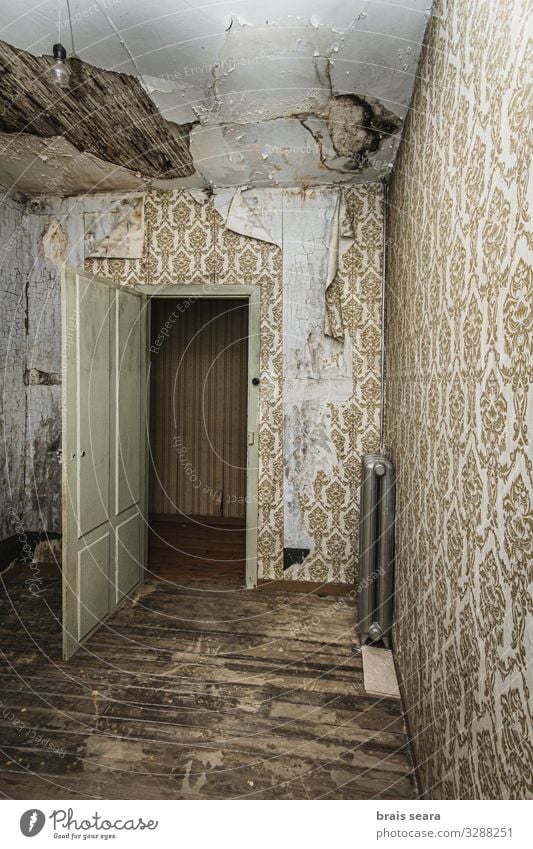 Abandoned room House (Residential Structure) Interior design Wallpaper Bedroom Hallowe'en Old town Ruin Building Architecture Wall (barrier) Wall (building)