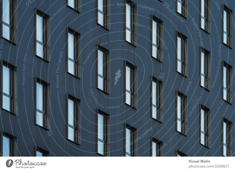 Rows of windows of a residential building Town Capital city Building Architecture Facade Window Looking Esthetic Authentic Hip & trendy Uniqueness Original Blue