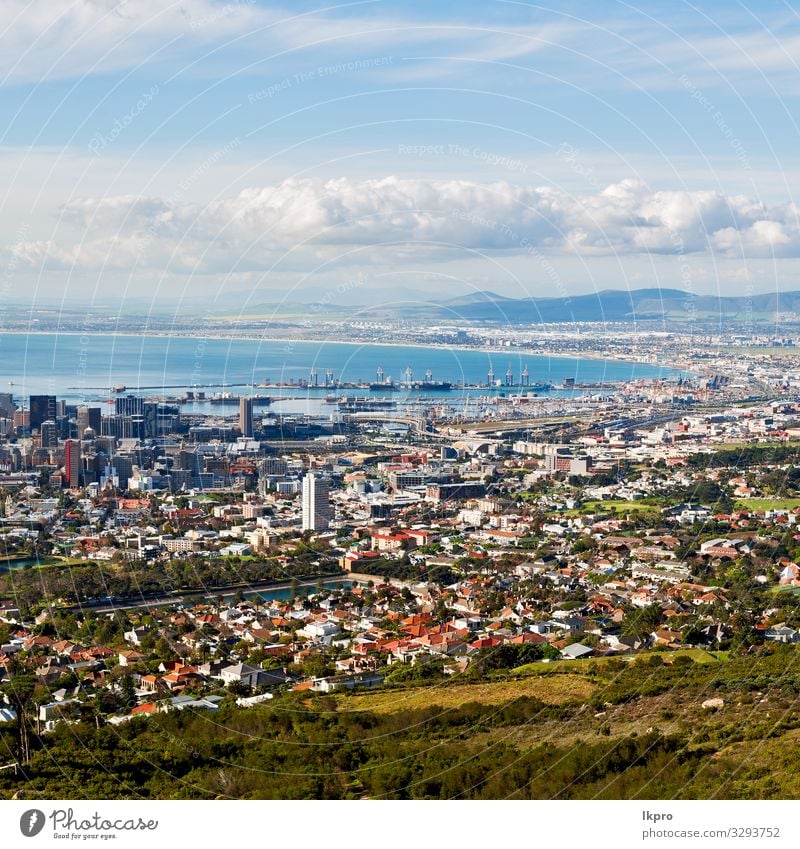 in south africa city skyline from mountain Vacation & Travel Ocean Mountain Table Nature Landscape Sky Clouds Hill Town Downtown Skyline High-rise Places