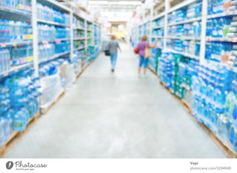 Market shop and supermarket interior Food Beverage Cold drink Drinking water Bottle Glass Lifestyle Shopping Work and employment Workplace Economy Industry