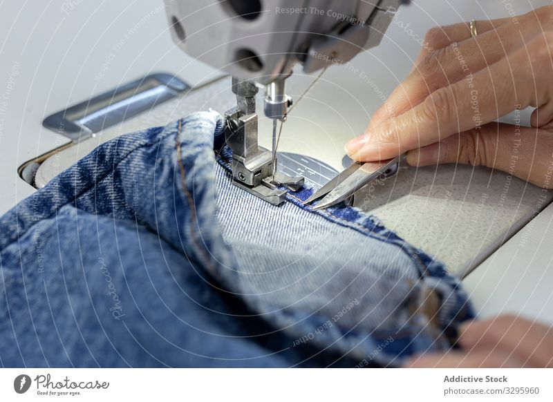 Skillful Hand Sewer On Sewing Machine Stock Photo 783831634