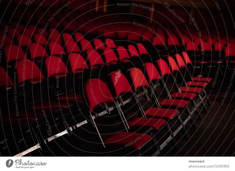 chairs Chair location Event event photography Red Seating Row Row of seats Deserted Empty Shows Presentation First Hall