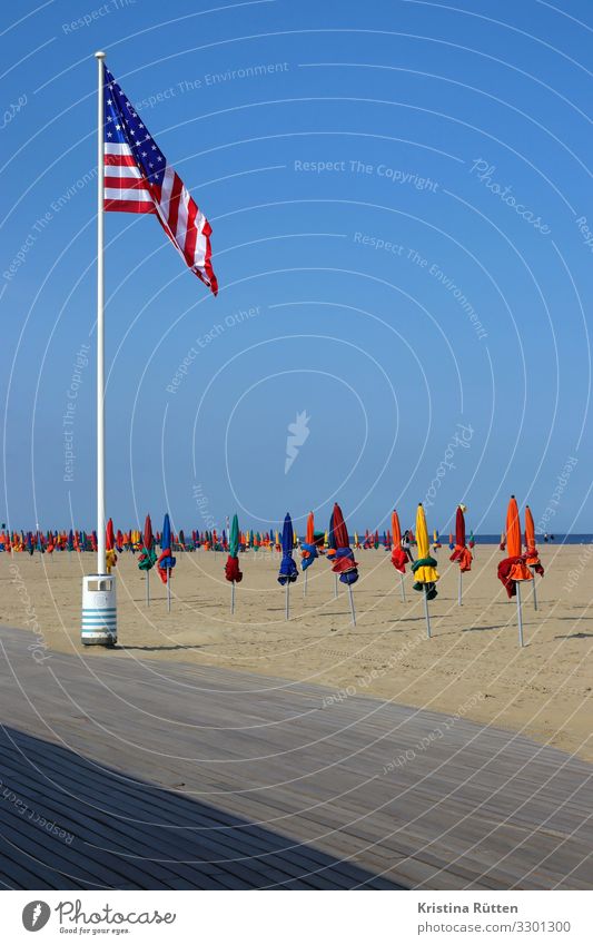 flagged Lifestyle Leisure and hobbies Vacation & Travel Freedom Beach Ocean Sand Sky Horizon Coast Sign Flag Warmth Multicoloured Sandy beach Promenade
