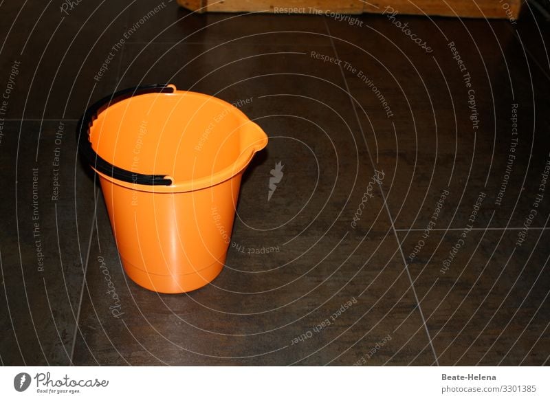 Close to the water 2 cleaning bucket Water Cleaning orange colour Colour photo polish