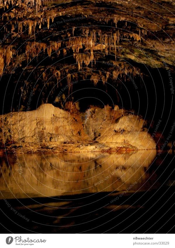 Spring Grotto 2 Cave Reflection Dark Stalactite Underground Uniqueness Beautiful Thuringia Water stalagnites stalactites hall field
