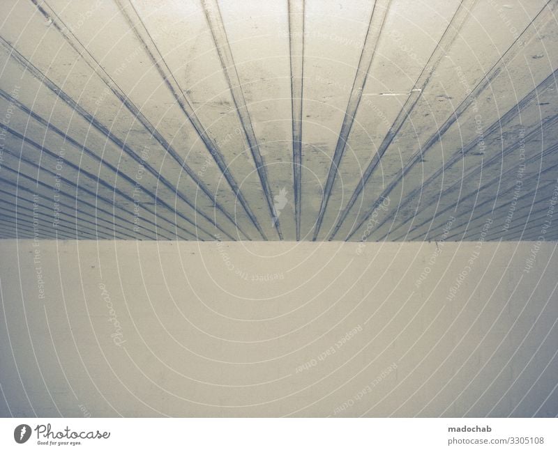 Lined ceiling with wall - Graphic lines trash on muted colours graphically Pattern Central perspective Wall (building) Blanket trishig Structures and shapes