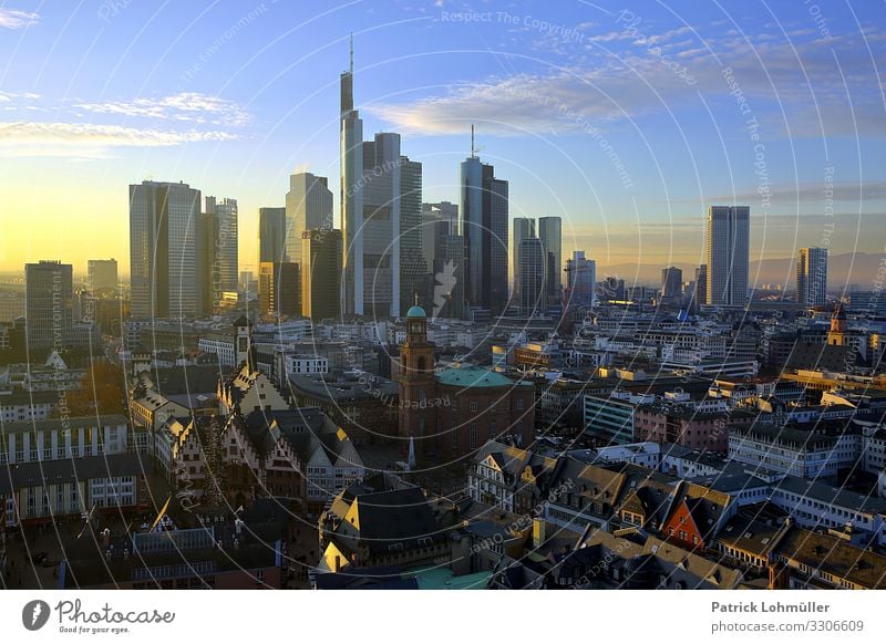 Towers and turrets Workplace Economy Financial Industry Stock market Financial institution Environment Landscape Sky Clouds Sunlight Beautiful weather Frankfurt