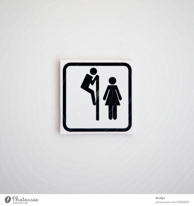 sexist sign at ladies toilet Toilet Masculine encroaching Feminine Woman Sexism Adults intimate sphere Man Body Voyeurism Human being door tightener Sign