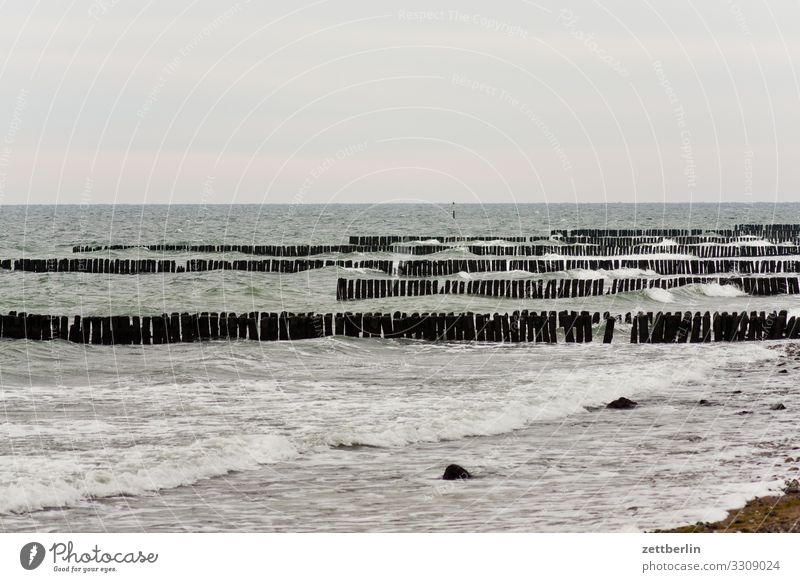 Baltic Sea off Dranske Island Coast Coastal patrol Landscape Mecklenburg-Western Pomerania Ocean Ostseekap Baltic island Rügen Vacation & Travel Water Waves