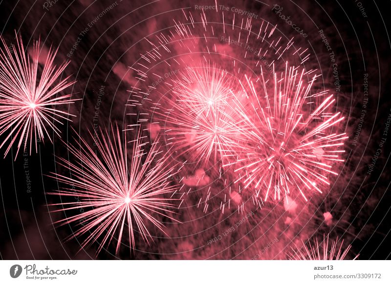 Luxury fireworks event sky show with red big bang stars Night life Entertainment Party Event Feasts & Celebrations New Year's Eve Fairs & Carnivals Shows Fear