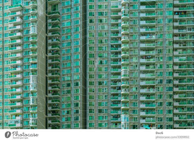Shenzhen - green apartment block in megacity at daylight Exotic Flat (apartment) shenzhen China Asia Downtown Overpopulated High-rise Architecture