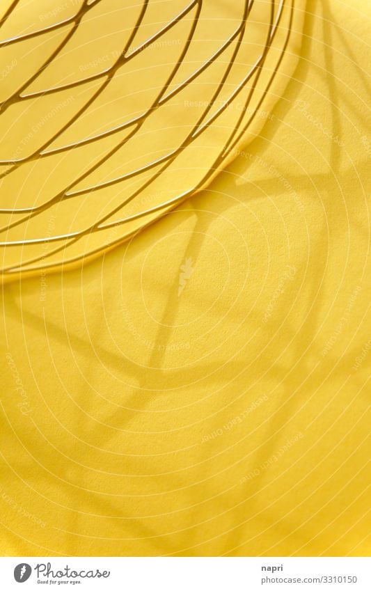 Abstract in yellow Wire basket Line Yellow Colour Inspiration Pattern Bright Colours Background picture Structures and shapes Colour photo Interior shot