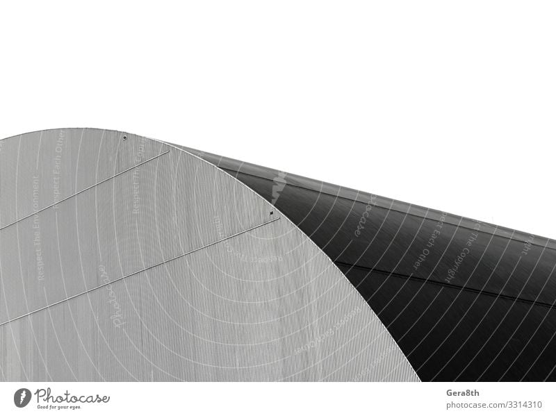 fragment of the dome of an industrial building House (Residential Structure) Building Architecture Line Dark Modern Gray Black White background Curve empty