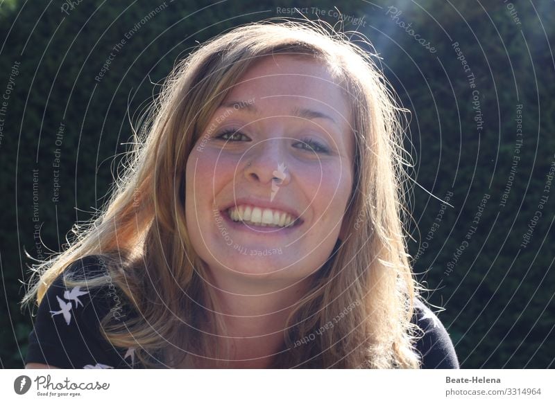 Joie de vivre 3 Young woman Joie de vivre (Vitality) Laughter pretty Long-haired Joy Happy