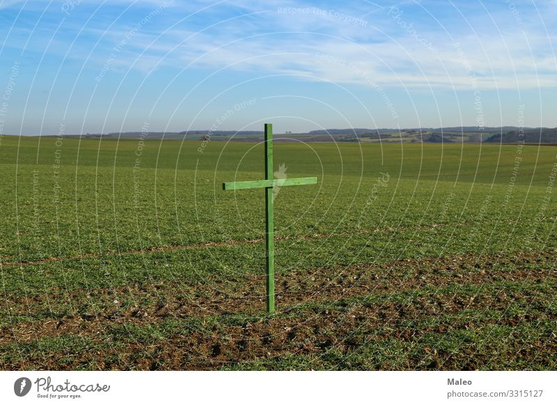 Green crosses on German fields Autumn Background picture Christianity Concepts &  Topics Concert Landscape Crucifix Crucify Ecological Environment Eternity Farm