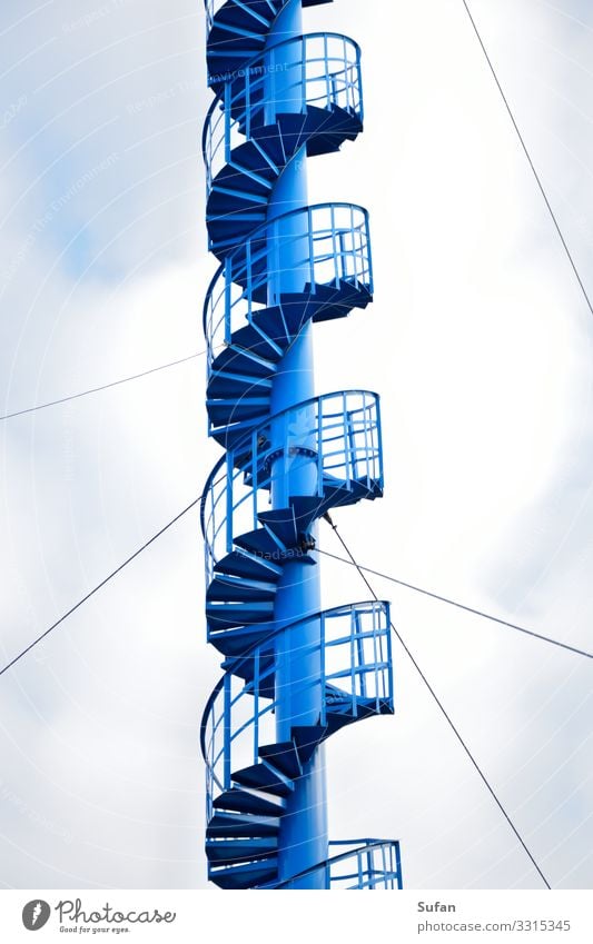 ladder to heaven Adventure Transmitting station Telecommunications Information Technology Sky Clouds Tower Manmade structures Stairs Steel Exceptional Tall