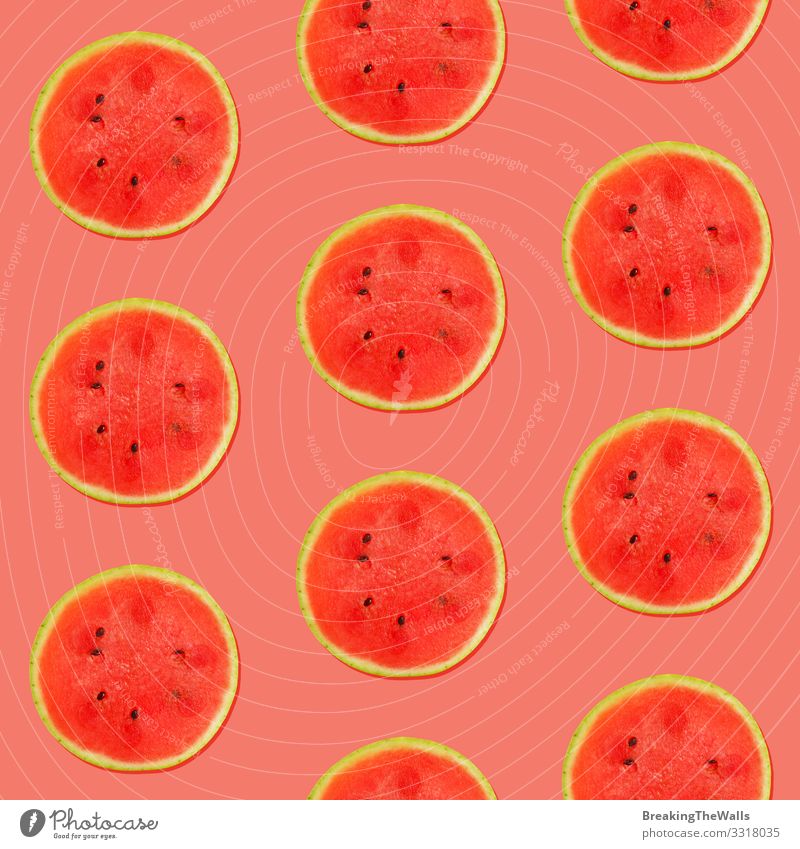Seamless pattern of watermelon on pink Food Fruit Eating Vegetarian diet Design Exotic Healthy Eating Summer Fresh Juicy Pink Red Colour Water melon Melon Wedge