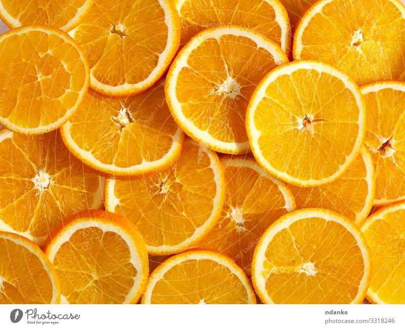texture of round slices of ripe juicy orange Fruit Vegetarian diet Juice Design Summer Decoration Nature Collection Fresh Bright Modern Natural Yellow citrus