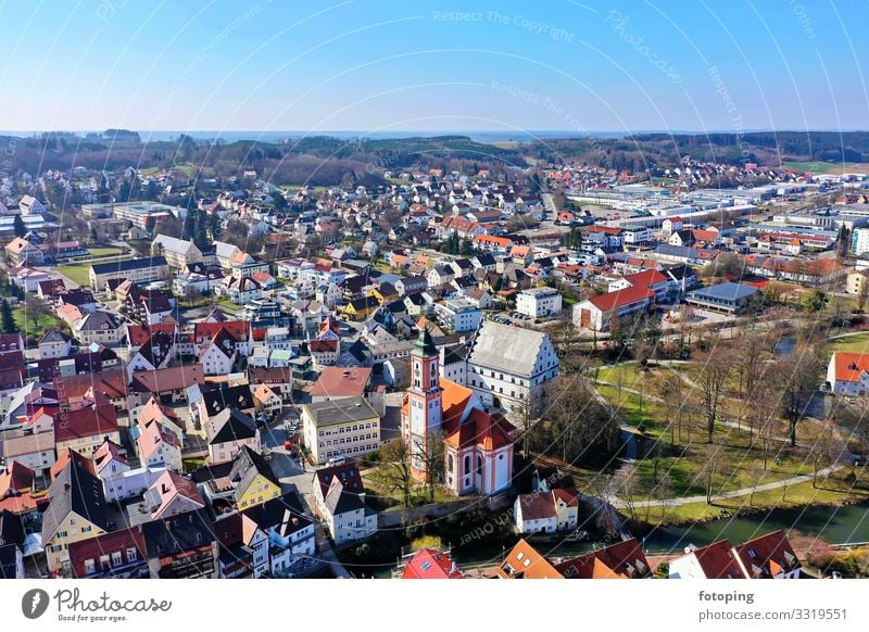 Krumbach Beautiful Tourism Trip Sightseeing City trip Summer Sun Weather Town Old town Architecture Tourist Attraction Landmark Monument Historic Blue