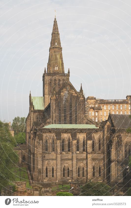 Glasgow Cathedral Old town Church Dome Religion and faith Gothic period Scotland glasgow cathedral Tourist Attraction Massive Sunrise Colour photo Exterior shot