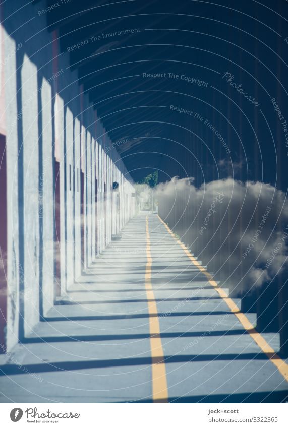 New guideline Clouds Column Passage Lanes & trails Cycle path Diversion Line Road marking Free Long Orderliness Symmetry Change Double exposure Reaction