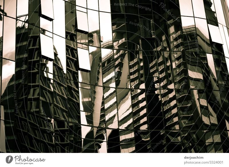 Reflection of a skyscraper, with many facets and gradations. Design Harmonious Trip Environment Summer Beautiful weather Town Metal Observe Discover To enjoy