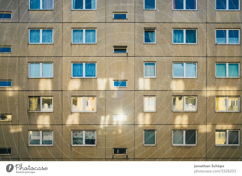 Facade with reflections in Chemnitz House (Residential Structure) Town Downtown Outskirts Populated Overpopulated Manmade structures Building Architecture