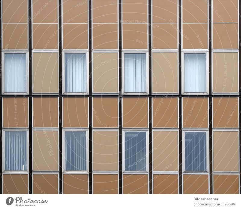 House facade with windows Window Window frame Office building New building Window pane Glass Architecture Detail Brown Beige Building Facade Ancient Frame