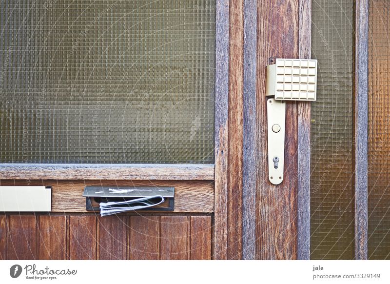 mail Building Window Door Bell Mailbox Old Simple Advertising Vintage Colour photo Exterior shot Deserted Day