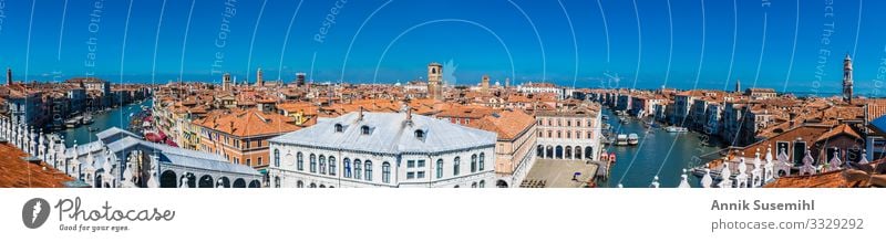 Panorama over the Grand Canal in Venice Art Architecture Culture Water Beautiful weather Italy Town Port City Downtown Deserted House (Residential Structure)