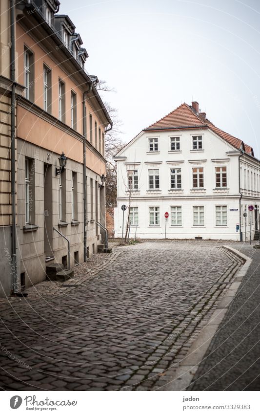 empty streets (16). Dream house Environment Cloudless sky Brandenburg an der Havel Town Downtown Deserted House (Residential Structure) Building Architecture