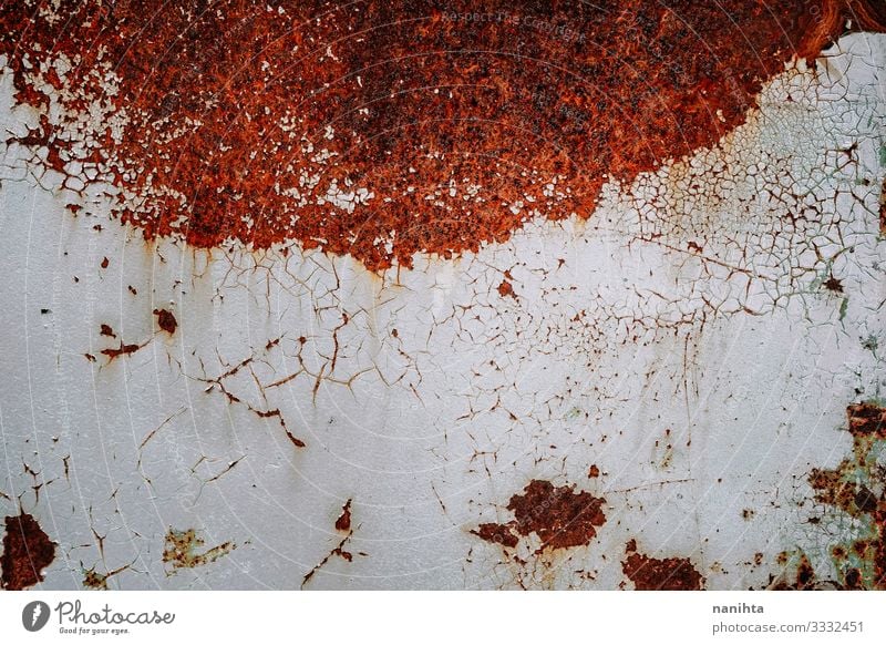 Black metal texture with old paint cracks, abstract black background Stock  Photo