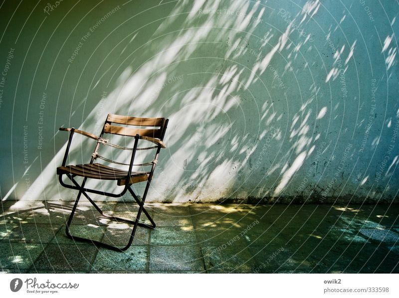 waiting room Climate Weather Beautiful weather Warmth Wall (barrier) Wall (building) Folding chair Camping chair Stone Stand Wait Simple Patient Calm Stagnating